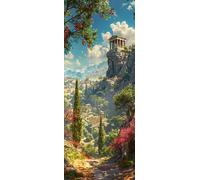 Diamond Painting Grèce, Full Drill Peinture Numero Adulte Paysage, Kit Broderie Canevas Kit Complet Adulte, Strass Cristal Art Peinture Diamant pour Decoration Maison Cadeau 60 x 150CM Model-17360