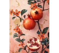 Diamond Painting Grenade Diamond Painting Adulte Fleur, Peinture Diamant, Tableau Diamant Adulte Enfant Bricolage 5D Rond Broderie Point de Croix Artisanat Kits pour Murale Décoration 80x120cm V-OF55