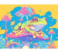 Diamond Painting Grenouille Diamond Painting Kit Adulte Débutant Champignon Kits de Peinture Diamant Cristal Painting Art Kits pour Adultes Enfants Débutants, Décoration Maison 130x100cm, Model 119