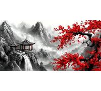 Diamond Painting Gris Peinture Diamant Paysage Diamond Painting Adulte 5D Cristal Débutant Art Kit, DIY Activité Manuelle Adulte Kits pour Decoration Maison Murale, Cadeau Femme 70x140cm, Model292