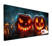 Diamond Painting Halloween Diamond Painting Adulte Grand Format 100x40cm Broderie Diamant Citrouille Loisirs Créatifs Adultes 5D DIY Perle Diamant a Coller Strass Point de Croix pour Decoration R-31