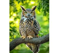 Diamond Painting Hibou, Animal Diamond Painting Adulte, 5D DIY Full Drill Strass Kit Mosaique Peinture Diamant Activité Manuelle Adulte pour Decoration Chambre, Cadeau Homme 90x120cm, Model727