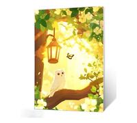 Diamond Painting Hibou Diamant Painting Fleur 5D DIY Full Drill Broderie Diamant Kit Complet, Diamond Paintings Petit Format pour Adultes Débutants, Activité Manuelle, Décoration Noel 50x70cm I0-359