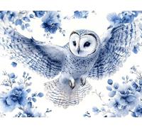 Diamond Painting Hibou, Peinture Diamant Animal Diamond Painting Adulte Grand Format 130x100cm, 5D DIY Broderie Diamant Point de Croix Loisirs Créatifs Adultes pour Decoration Maison -zjn250117S