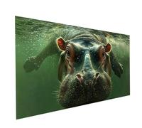 Diamond Painting Hippopotame, Square Full Drill Peinture Numero Adulte Animal, Kit Broderie Canevas Kit Complet Adulte, Strass Cristal Art Peinture Diamant pour Decoration Maison 100 x 50cm Model14660