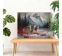 Diamond Painting Hiver 2026 Nouveau Diamond Painting Loup 120x80cm,Broderie Diamant Kits Complet Artisanat,5D DIY Tableau Diamant avec Accessoires Débutants pour Decoration Salon Idee Cadeau I-K790