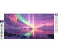 Diamond Painting Hiver Diamond Painting Adulte Grand Format 35x70cm Aurore Broderie Diamant Accessoires Complet, 5D Peinture Diamant Art Crafts Point de Croix Peinture Kit, Decoration Maison G1-88