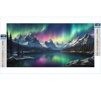 Diamond Painting Hiver Diamond Painting Adulte Grand Format 40x80cm Aurore Broderie Diamant Accessoires Complet, 5D Peinture Diamant Art Crafts Point de Croix Peinture Kit, Decoration Maison G1-89