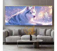Diamond Painting Hiver Diamond Painting Adulte Grand Format 40x80cm Peinture Diamant Kit Broderie Chien DIY 5D Perle Diamant a Coller Mosaïque Strass Gemmes Point de Croix Maison Décoration 0-sy739