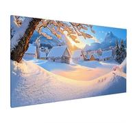 Diamond Painting Hiver, DIY Diamond Painting Adulte, Peinture Diamant Point de Croix pour Adultes, Paysage Broderie Diamant Kit Complet, Loisirs Créatifs pour Tableau Decoration Murale 200x80cm C-23