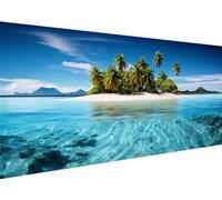 Diamond Painting Île tropicale, Grand Format Broderie Diamant kit Complet 100x50cm DIY 5D Strass Point de Croix Cristal Painting Artisanat, Loisirs Créatifs Adultes Art Set, pour Maison Décor H-395
