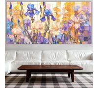 Diamond Painting Iris Diamond Painting Enfant Fleur Peinture Diamant 40x100cm, DIY 5D Broderie Diamant Point de Croix Mosaique Activité Manuelle Adulte Débutant, Décoration Murale Maison Cadeau QO-144