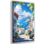 Diamond Painting Italie Peinture Diamant Petite ville Diamond Painting Adulte Loisirs Créatifs DIY Broderie Diamant Grand Format 80x160cm avec Complet Accessoires,Decoration Chambre,Cadeau Femme,Y489Z