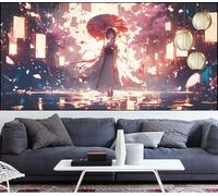 Diamond Painting Japon Diamond Painting 50x100cm Peinture Diamant Adulte Beauté Broderie Diamant Strass Point de Croix Peinture,Bricolage Mosaique Puzzle Artisanat Kits,Décoration Maison Gift QL-147