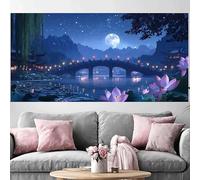 Diamond Painting Japon Diamond Painting Adulte 50x100cm,2026 Nouveau DIY Peinture Diamant Paysage 5D Full Drill Rhinestone Canvas Broderie Cross Stitch Crystal Art Kit pour Décoration Cadeau O-499G