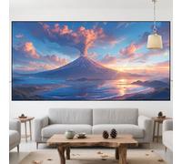 Diamond Painting Japon Diamond Painting Enfant Volcan Activité Manuelle Adulte Débutant Peinture Diamant,2025 Nouveau DIY 5D Mosaique Broderie Diamant Point de Croix pour Décor Cadeau 30x60cm QO-1080