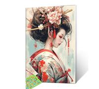 Diamond Painting Japon geisha Diamond Painting Adulte, DIY 5D kit Diamant Painting Peinture Diamant Enfant, Diamant Broderie Painting Diamant Art Accessoires Set pour Décor Murale Maison 50x70cm F-323