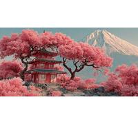 Diamond Painting Japon, Paysage Diamond Painting Adulte Grand Format, DIY Activité Manuelle Adulte, Mosaique Loisir Creatif Crystal Art CréAtifs Peinture, Décorations, Cadeau 100x50cm - SW2511I65