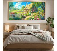 Diamond Painting Jardin,Canevas Kit Complet Adulte Kit,DIY Diamond Painting Printemps Broderie Diamant,Point de Croix Enfant Débutants Artisanat Kit,5D Peinture Diamant,Décor Murale,20x40cm Mq-406