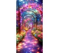 Diamond Painting Jardin, Diamond Painting Enfant Fleurs, 5D Bricolage Kit Broderie Loisirs Créatifs Adultes, Peinture Diamant Enfant Débutants, Point de Croix pour Murale Décor Cadeaux 20x40cm C5-235