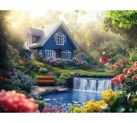 Diamond Painting Jardin Diamond Painting Kit Adulte Débutant Maisons Kits de Peinture Diamant Cristal Painting Art Kits pour Adultes Enfants Débutants, Décoration Murale Maison 110x80cm, Model 56