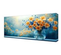 Diamond Painting Jaune Fleur DIY Full Drill Diamond Painting Enfant, Large Peinture Diamant Adulte Kit Complet, Broderie Point Croix Diamant Arts Craft Kit, Décoratio Murale D'intérieur 55x110cm J-136