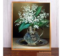Diamond Painting Kit,5D Fleur d'orchidée cloche Broderie Art Diamant Painting Kit Complet DIY Peinture Diamant Adulte Cristal Strass Point de Croix Painting pour Maison Décor Square Drill,30x40 cm