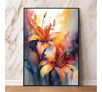 Diamond Painting Kit,5D Plante de lys Broderie Art Diamant Painting Kit Complet DIY Square Drill Peinture Diamant Adulte Cristal Strass Point de Croix Painting pour Murale Décoration Cadeau 60x80cm