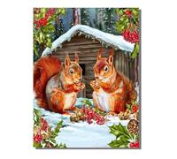 Diamond Painting Kit Adulte, Animal éCureuil Peinture Diamant Enfant, Carré Diamant 5D DIY Cristal Débutant Art Kit Broderie Activité Manuelle Adulte Décor Murale Maison Cadeaux 60x80 cm SYLF801