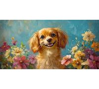 Diamond Painting Kit Adulte, Chien mignon Peinture Diamant Enfant, Carré Diamant 5D DIY Cristal Débutant Art Kit Broderie Activité Manuelle Adulte, pour Décor Murale Maison, Cadeaux 100x200cm u-460