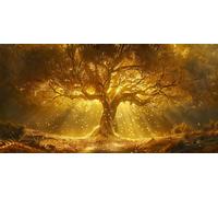 Diamond Painting Kit Adulte, DIY 5D Arbre jaune Diamant Painting Kits Enfant, Débutant Peinture Diamant Set Complet Carrés Strass Point de Croix Art pour Décoration Murale Maison 60x120cm, P2675
