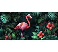 Diamond Painting Kit Adulte, Flamants roses Peinture Diamant Enfant, Carré Diamant 5D DIY Cristal Débutant Art Kit Broderie Activité Manuelle Adulte, pour Décor Murale Maison, Cadeaux 100x200cm u-409