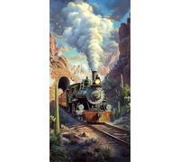 Diamond Painting Kit Adulte, Le train panoramique Peinture Diamant Enfant, Carré Diamant 5D DIY Cristal Débutant Art Kit Broderie Activité Manuelle Adulte, pour Décor Murale Maison 100x200cm u-180