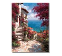 Diamond Painting Kit Adulte, Paysage Petite Ville Peinture Diamant Enfant, Carré Diamant 5D DIY Cristal Débutant Art Kit Broderie Activité Manuelle Décor Murale Maison Cadeaux 50 x 70 cm SYLF356