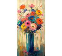 Diamond Painting Kit Adulte, Vase à fleurs Peinture Diamant Enfant, Carré Diamant 5D DIY Cristal Débutant Art Kit Broderie Activité Manuelle Adulte, pour Décor Murale Maison, Cadeaux 100x200cm u-369