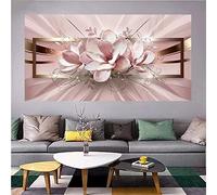 Diamond Painting Kit Complet 40x120cm, Orchidée rose Broderie Diamant Peinture, 5D DIY Peinture Diaman Strass Arts Point de Croixt, Loisirs Créatifs Adultes Enfants, Décoration Murale d'intérieur
