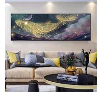 Diamond Painting Kit Complet, Baleine de mer étoilée Peinture Numero Adulte 5D Broderie Diamant Painting Point de Croix Peinture Diamant Enfant, pour Décoration Maison Salon Chambre 70x140cm JZ-8410