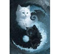 Diamond Painting Kit Complet, DIY 5D Chat abstrait Peinture Diamond, Adulte et Enfant Débutants, Diamant Strass Point de Croix Cristal Painting, Décoration Murale d'intérieur Avec Outils 90x120cm Z555