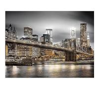 Diamond Painting kit Complet,DIY 5D Diamant Peinture Kit Forage Complet,Diamond Painting Strass Broderie Diamant Peinture pour Home Décoration Murale Ville de New York Nuit Round drill,80x120cm