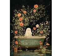 Diamond Painting Kit Complet, DIY 5D Le fantôme des fleurs Peinture Diamond, Adulte et Enfant Débutants, Diamant Strass Point de Croix Cristal Painting, Décoration Murale Outils 80x110cm L-389