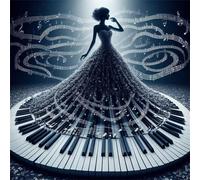 Diamond Painting Kit Complet,Fille de musique de piano DIY Broderie Diamond Painting pour Adultes,5D plein Carrée Point de Croix Artisanal en Toile Peinture Diamant pour Maison/Salon Décor 40x40cm