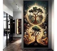 Diamond Painting kit Complet pour Adultes et Enfants,5D DIY Arbre De Vie Abstrait Rond/Square Peinture Diamant,Bricolage Broderie Diamond Art Painting,pour Salon Chambre Décor 60x120cm/24x48in