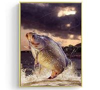 Diamond Painting Kit Fish Sea 5D DIY Broderie Diamant Peinture Diamant pour Adultes Enfants Complet Cristal Strass Point de Croix pour salon chambre Décor murale Cadeau Square Drill_40x60cm(16x24in)