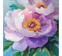 Diamond Painting Kit pour Adulte Débutant, La Couleur Violette 5D Diamant Painting Enfant Adulte, Fleurs Peinture Diamant Cristal Débutant Art Set, Activité Manuelle Décoration Murale 20x20 cm V-1209
