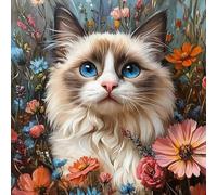 Diamond Painting Kit pour Adulte Débutant, Le Chat 5D Diamant Painting Enfant Adulte, Animaux Peinture Diamant Cristal Débutant Art Set, Activité Manuelle Décoration Murale Maison 20x20 cm V-692