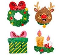 Diamond painting - Kit stickers - sujet noël - de 8 à 8,5 cm Multicolore