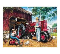 Diamond Painting Kit Tracteur pastoral agricole 40x50cm,5D DIY Diamant Painting Strass Complet,Peinture Diamant pour Adultes/Enfants,Point De Croix Broderie,Décoration de la Maison