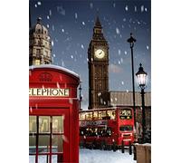 Diamond Painting Kits Complet Londres Big Ben Painting Diamant 5D DIY Complet Broderie Diamant Kit Canevas Point de Croix Peinture par Numero Adulte Enfant pour Décoration Murale 40x50cm