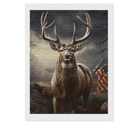 Diamond Painting Kits de peinture diamant saison de chasse au cerf pour adultes débutants 30,5 x 40,6 cm avec outils de bricolage diamants ronds 5D pois artisanat peinture gemme art peinture par