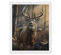 Diamond Painting Kits de peinture diamant saison de chasse au cerf pour adultes débutants 40,6 x 50,8 cm avec outils de bricolage diamants ronds 5D pois artisanat peinture gemme art peinture par